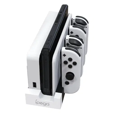 Príslušenstvo k herným konzolám Nabíjacia stanca iPega 9186 pre Nintendo Switch Joy-con, whiteblack 57983115499