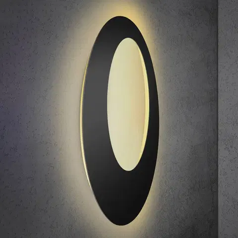 Nástenné svietidlá Escale Escale Blade Open LED nástenné svietidlo čierne Ø 95 cm