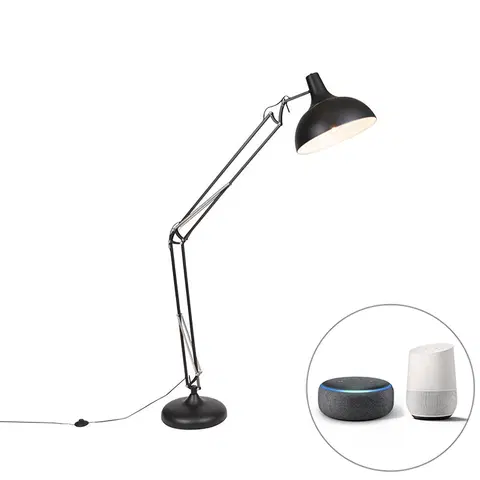 Stojace lampy Inteligentná stojaca lampa čierna nastaviteľná vrátane Wifi A60 - Hobby