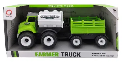 Hračky - dopravné stroje a traktory MEGA CREATIVE - Nákladné auto s prívesom Farmer Truck 30cm