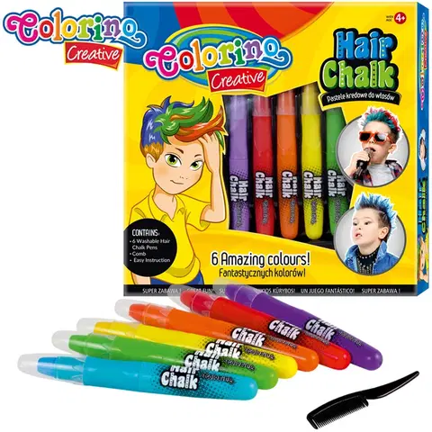 Kreatívne a výtvarné hračky PATIO - Colorino kriedy na vlasy 5 farieb Chlapci