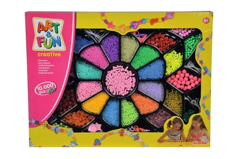 Kreatívne a výtvarné hračky SIMBA - Art&Fun darčeková súprava korálikov, 10000 ks, okrem príslušenstva