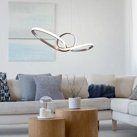 Zavesne lampy Dizajnové závesné svietidlo oceľové vrátane LED 3-stupňovo stmievateľné - Levi