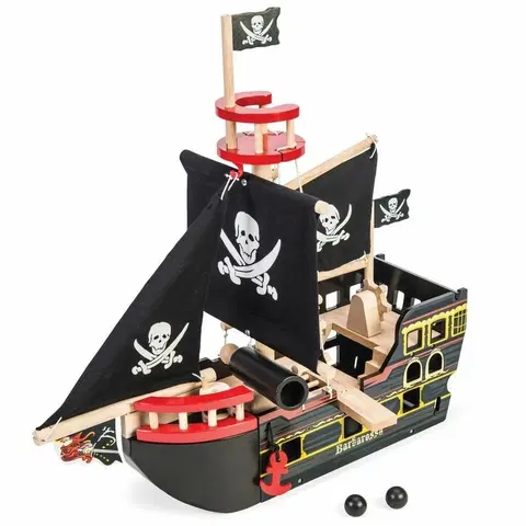 Drevené vláčiky Le Toy Van Pirátska loď Barbarossa