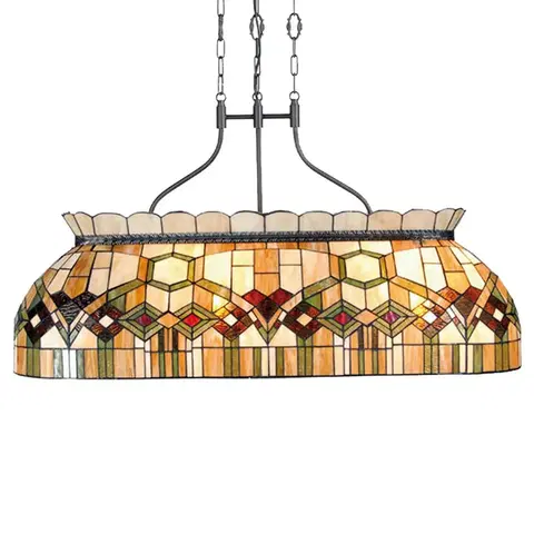 Závesné svietidlá Clayre&Eef 115 cm dlhá závesná lampa Saavik – štýl Tiffany