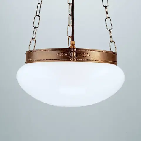 Závesné svietidlá Berliner Messinglampen Klasicky pôsobiaca závesná lampa Verne
