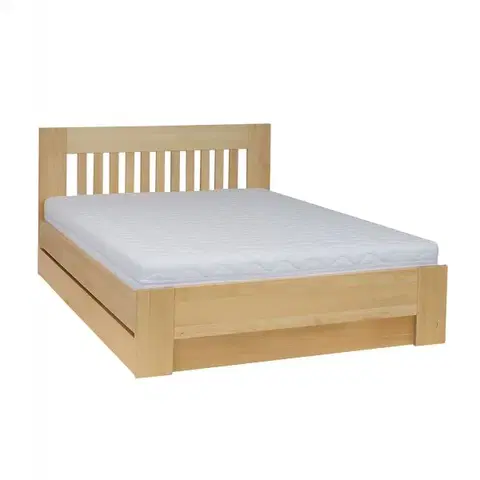 Manželské postele LUKY186 BOX masívna posteľ s úložným priestorom 160 cm, buk