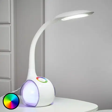 Stolové lampy Globo Flexibilná stolová LED lampa Paula, biela