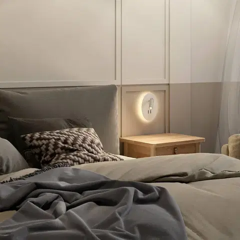 Nástenné svietidlá Lucande Lucande LED nástenné svietidlo Kimo, oválne, biele, hliník, lampa na