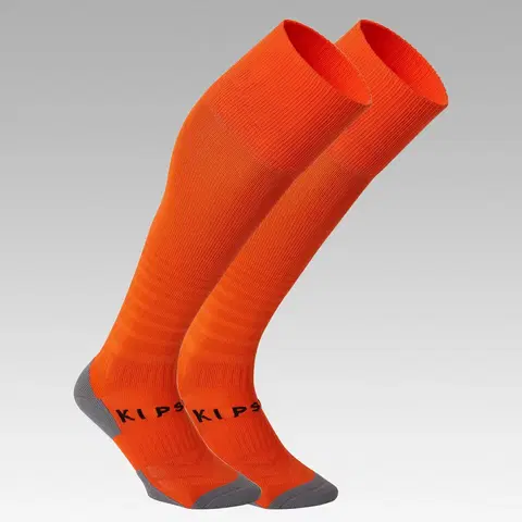 ponožky Detské vrúbkované futbalové ponožky Viralto Club oranžové