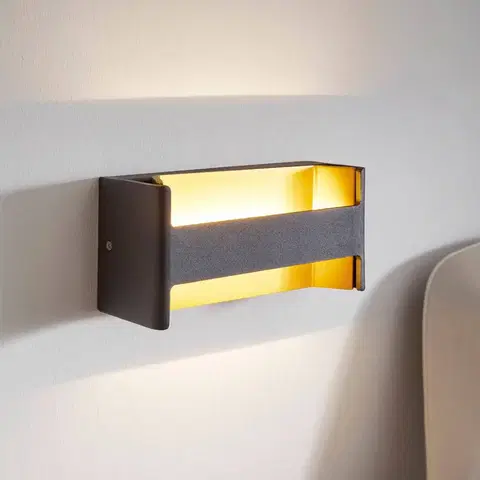 Nástenné svietidlá EGLO Nástenné LED svetlo Feloniche v čiernom/zlatom