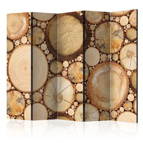 Paravány Paraván Wood grains Dekorhome 225x172 cm (5-dielny)