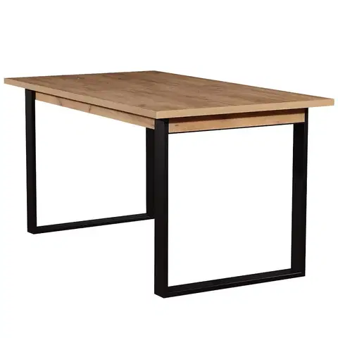 Jedálenské stoly Rozkladací stôl ST42 150/198x85cm  dub wotan/cierny