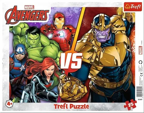 Hračky puzzle TREFL - Puzzle Rámčekové 25 - Neporaziteľný tím Avengerov / Disney Marvel The Avengers