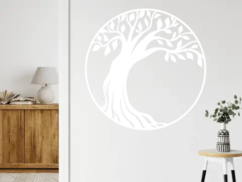 Nálepky na stenu Drevený obraz strom života do spálne