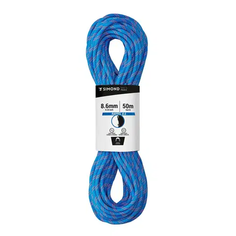 alpinizmus Polovičné lano Rappel na lezenie a alpinizmus 8,6 mm × 50 m modré
