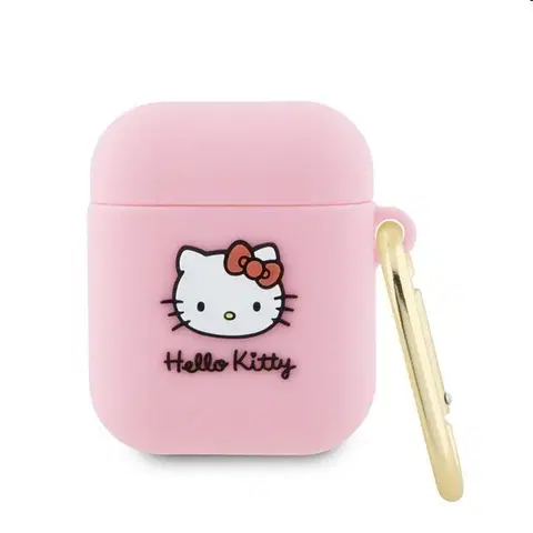 Slúchadlá Hello Kitty Silikónový 3D Kitty Head Logo obal pre Apple AirPods 12, ružový 57983116940