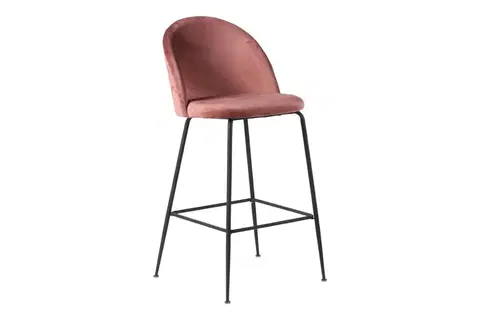 Barové stoličky Norddan Dizajnová barová stolička Kristopher, ružová / čierna