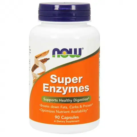 Probiotiká a tráviace enzýmy NOW foods Super Enzymes 90 kaps.