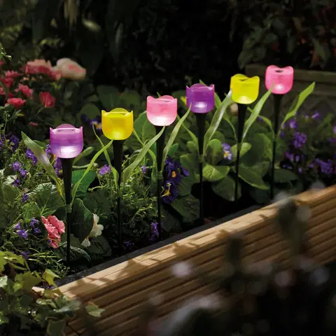 Vonkajšie osvetlenie 6 solárnych tulipánov