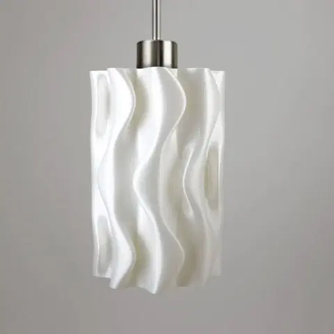 Závesné svietidlá Tagwerk Závesná lampa Amöbe, 3D tlač, biela