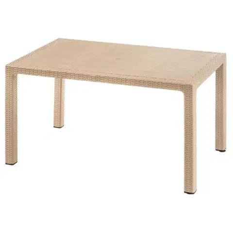 Záhradné stoly Plastový stôl Infinitty 147x88 cm béžová