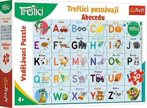 Hračky puzzle TREFL - Vzdelávacie puzzle 30 dielikov - Treflíci spoznávajú abecedu CZ / Trefl