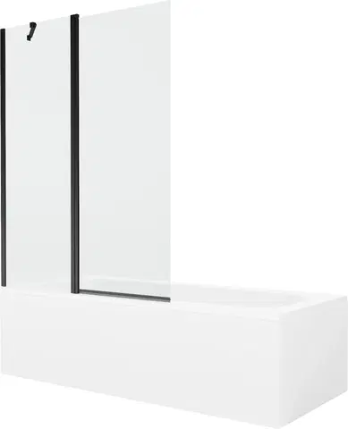 Sprchové dvere MEXEN/S - Vega obdĺžniková vaňa 180 x 80 cm s panelom + vaňová zástena 120 cm, transparent, čierna 550118080X9412117000