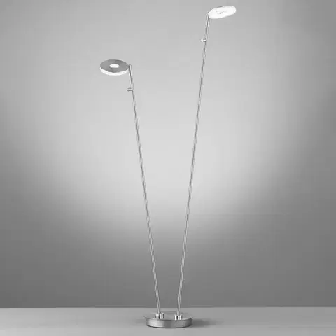 Stojacie lampy FISCHER & HONSEL Stojaca LED lampa Dent stmievateľ. CCT 2x8 W nikel
