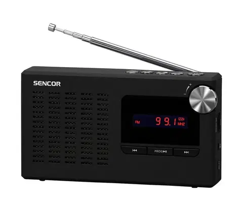Predlžovacie káble Sencor Sencor - Prenosný PLL FM rádiopríjímač 5W 800 mAh 3,7V USB a MicroSD 