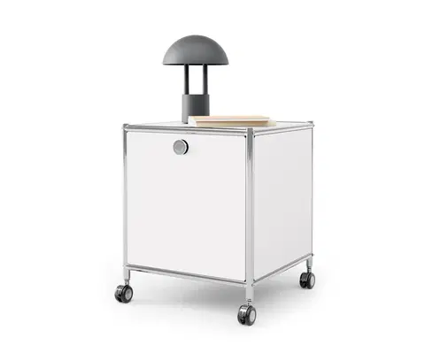 End Tables Príručný kovový stolík so zásuvkou »CN3«, biely