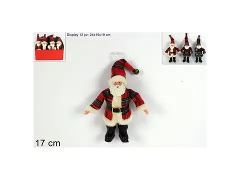 Vianočné dekorácie MAKRO - Santa 17cm rôzne druhy