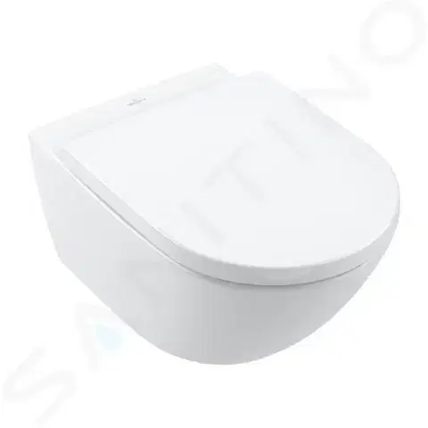 Záchody VILLEROY & BOCH - Subway 3.0 Závesné WC s doskou SoftClosing, TwistFlush, alpská biela 4670TS01