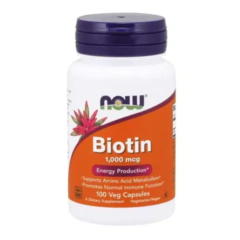 Vitamíny B Now Foods Biotin 1000 1000 mcg 100 kapsúl