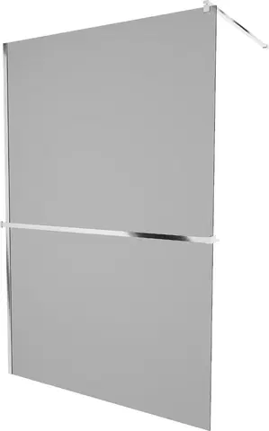 Sprchové dvere MEXEN/S - KIOTO Sprchová zástena WALK-IN s poličkou a držiakom uterákov 120 x 200, grafit 8 mm, chróm 800-120-121-01-40