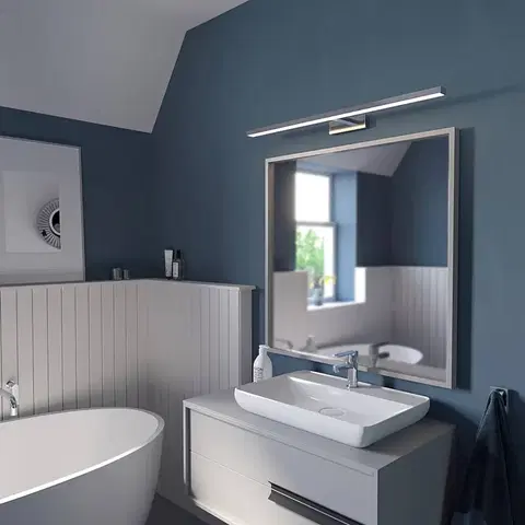 Nástenné svietidlá Lindby Linby Alenia zrkadlové LED do kúpeľne, 90 cm
