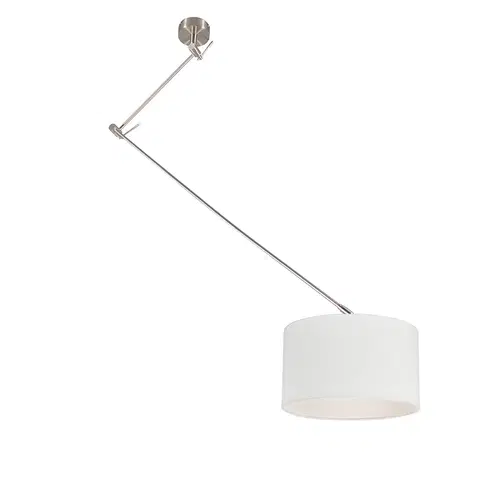 Zavesne lampy Závesné svietidlo oceľové s tienidlom 35 cm biele nastaviteľné - Blitz I.