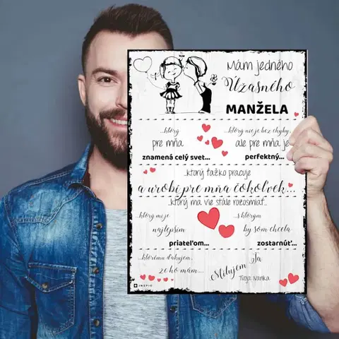 Tabuľky s venovaním (darčeky) Darčeky pre muža - Blahoželanie k narodeninám na personalizovanej tabuľke