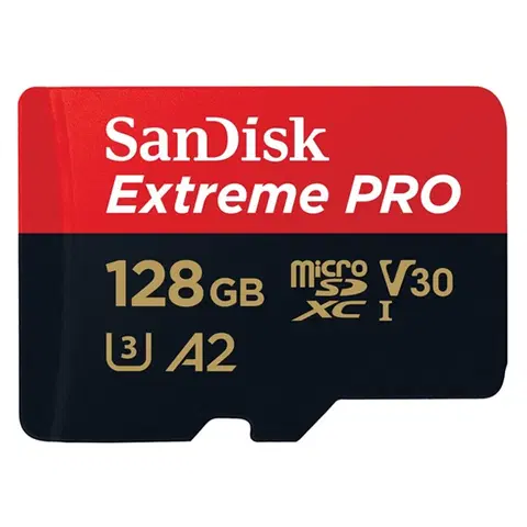 Pamäťové karty SanDisk Extreme PRO microSDXC 128 GB 200 MB/s s adaptérom