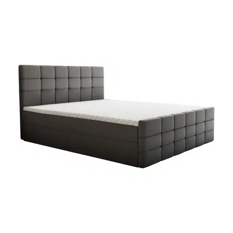 Postele Boxspringová posteľ, 160x200, sivá, BEST