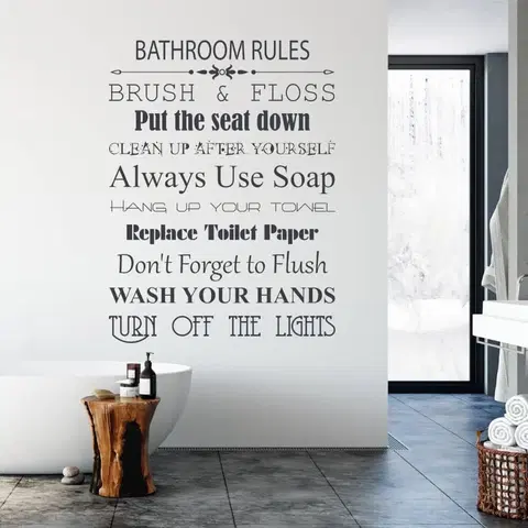 Nálepky na stenu Nálepky - Bathroom Rules