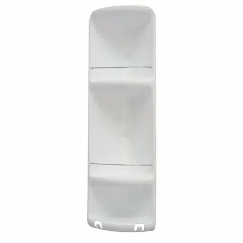 Regály a poličky GEDY 7081 CAESAR trojposchodová rohová polička do sprchy 22,6 x 71 x 16 cm, ABS plast, biela