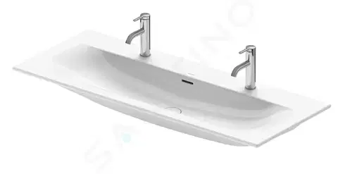 Kúpeľňa DURAVIT - Viu Dvojumývadlo 1230x490 mm, s 2 otvormi na batériu, s WonderGliss, alpská biela 23441200241