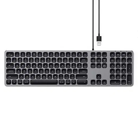 Klávesnice Satechi klávesnica Aluminium Wired USB Keyboard pre Mac, šedá ST-AMWKM