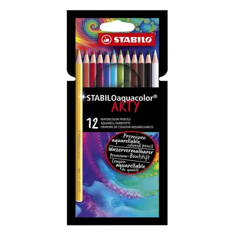 Hračky STABILO - Pastelky šesťhranné Aquacolor Arty 12 ks