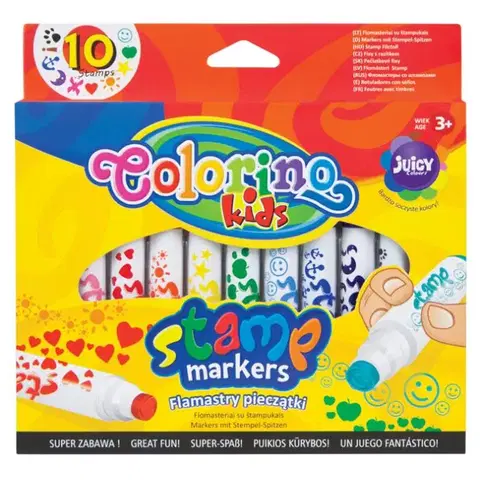 Hračky PATIO - Colorino fixky obojstranné s pečiatkou 10 farieb