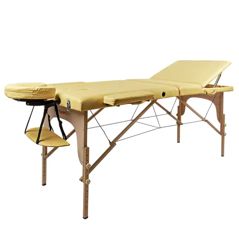 Masážne stoly a stoličky Masážne lehátko inSPORTline Japane 3-dielne drevené zlatá