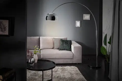 Stojace lampy LuxD 16769 Dizajnová stojanová lampa Arch chróm Stojanové svietidlo