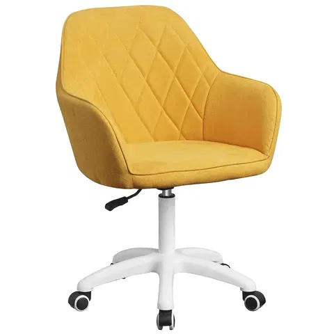 Kancelárske stoličky KONDELA Santy kancelárske kreslo žltá / biela