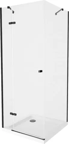 Vane MEXEN/S - Roma sprchovací kút 100x100, transparent, čierna + biela vanička so sifónom 854-100-100-70-00-4010B